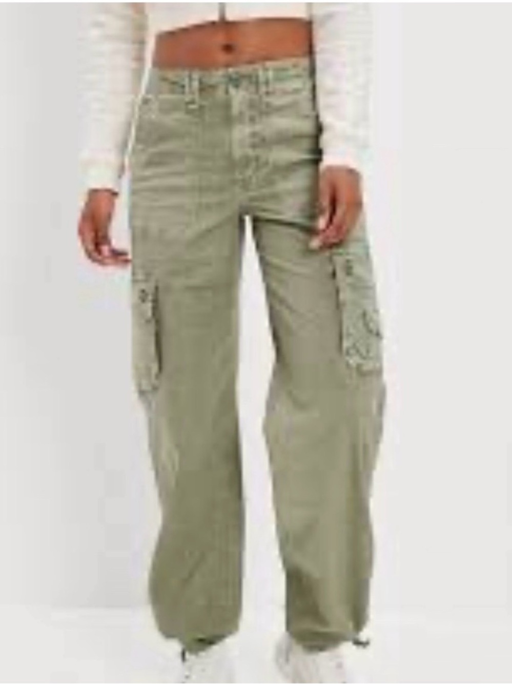 American Eagle Olive Cargo Women’s Baggy Jogger - Relaxed Fit